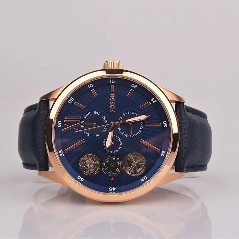 Fossil Flynn Multifunction Tourbillon Blue Dial Men's Watch | BQ2219